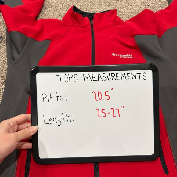 Men's Red Grey Columbia Titanium Omni-Heat Softshell Full Zip Jacket Size Small - Picture 9 of 9